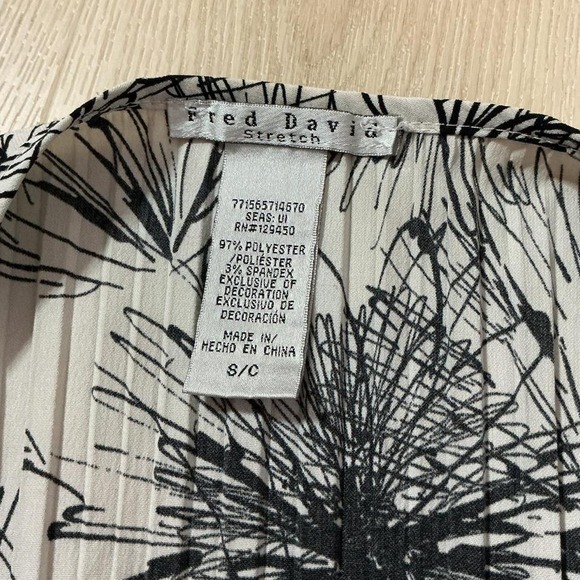 Fred Davia Y2K Black White Graphic Pleated Kimono Top Women S C Stretch - Picture 6 of 6